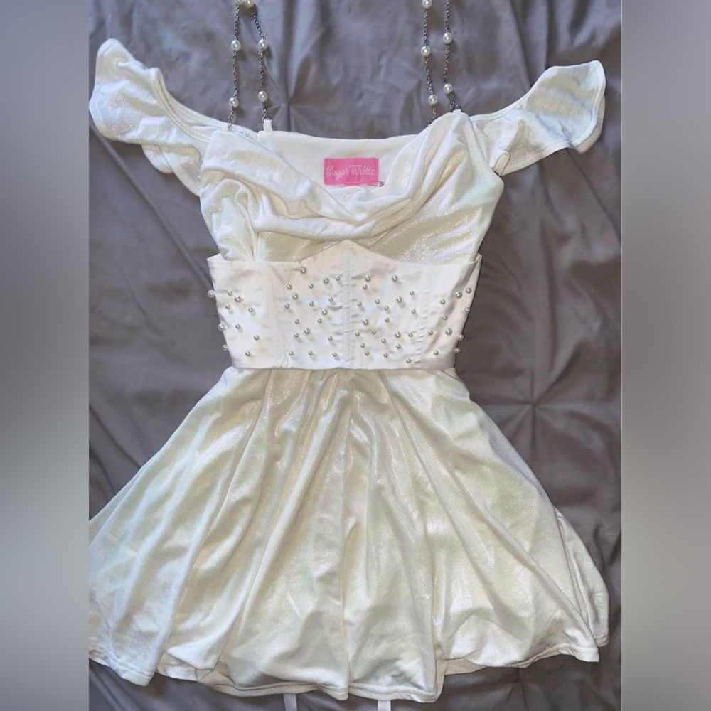 Sugar Thrillz Timeless Love Pearl Mini Dress